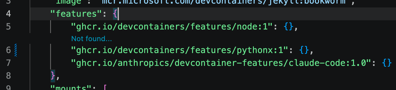 "Not found..." error on a bad features entry